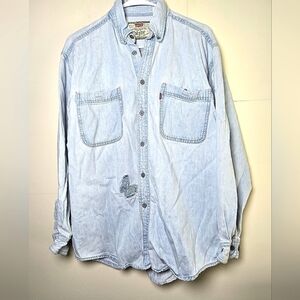 Women's Vintage Levi's Red Tab 100% Cotton Button Down Denim, Size Medium
